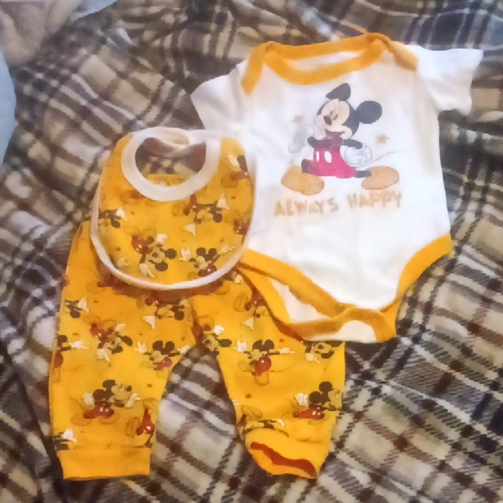 Disney Baby Mickey Mouse Yellow Onesie